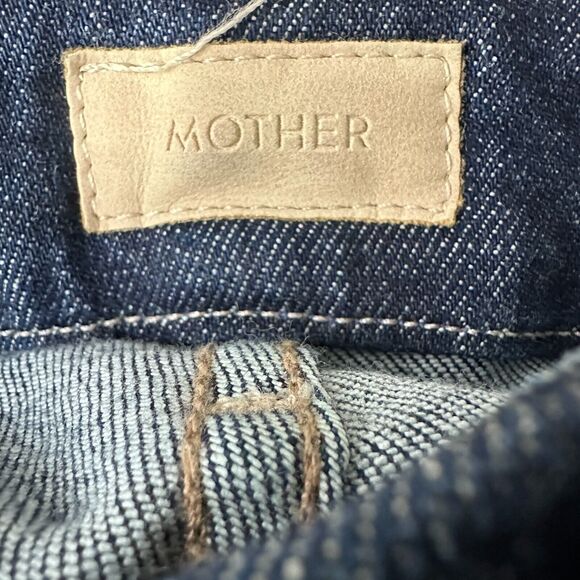 Mother High Waisted Looker Dagger Ankle Fray Jean Women 25 Blue Denim Lacey Wash - Picture 6 of 11